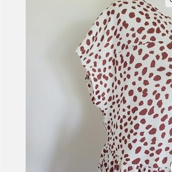 CHOUYATOU! Beige/brown leopard print dress. Cap sleeves. Size M. Fully l… - Picture 3 of 9